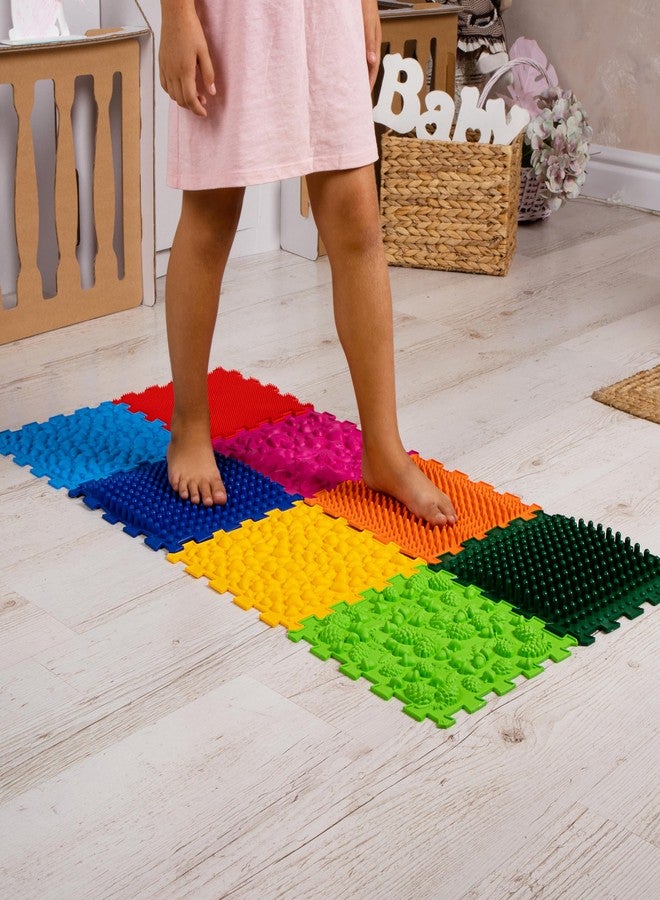 BIOL 8 pcs Orthopedic Floor Mat Massage Textured Mats Sensory Floor Tiles Mat for Autistic People Puzzle Rug Carpet (8) - Image 1